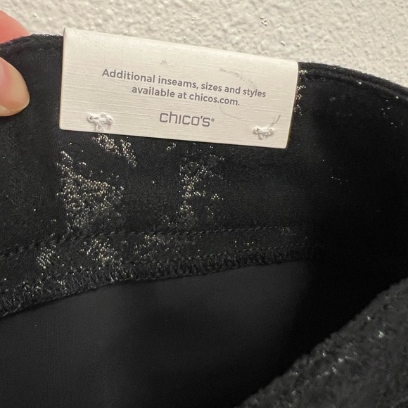 Chico’s So Slimming Brigitte Slim Leg Pull On Pants - Black Silver - Picture 6 of 7